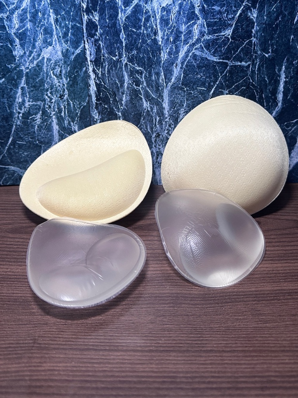 Bra Insert Bundle Foam B Cup & Silicone A Cup Push Up Pads Lot of 2 Pairs
